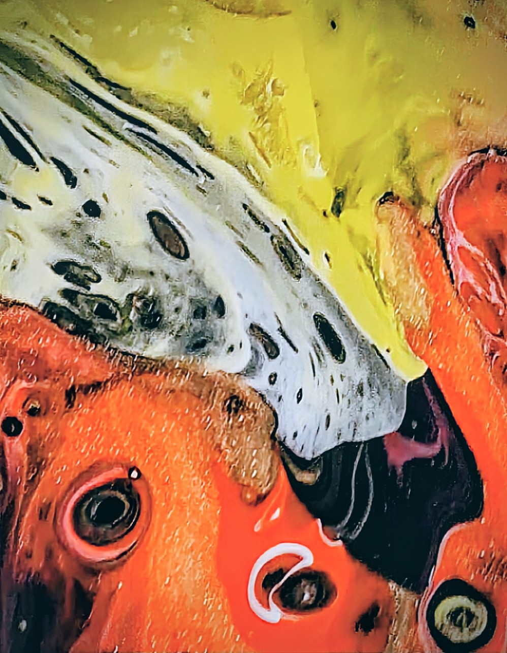 Sunlit Stillness - pour painting by Chris Broussard